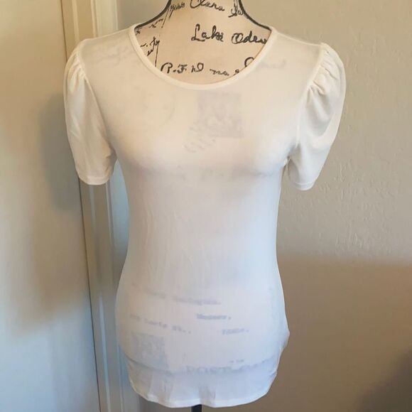 Express Off White Sheer Style Top - Picture 1 of 13